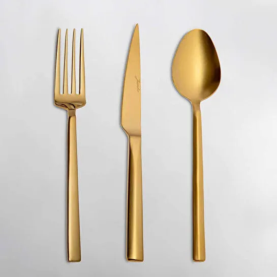Jumbo 1800 Titanyum Gold 6 Kişilik 18 Parça Çatal Kaşık Bıçak Takımı