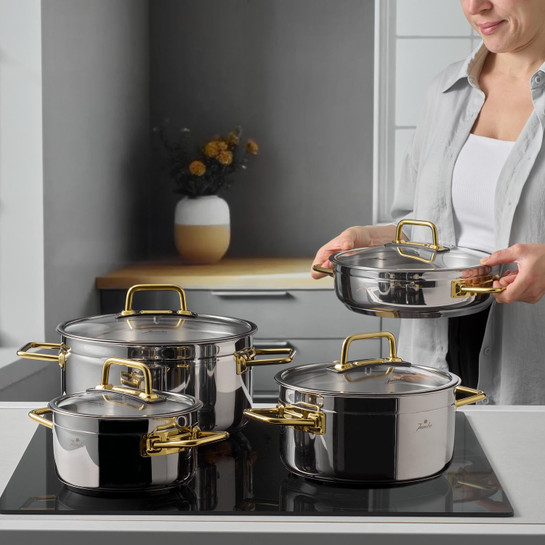 Jumbo Modena 8 Parça Titanyum Gold Tencere Seti