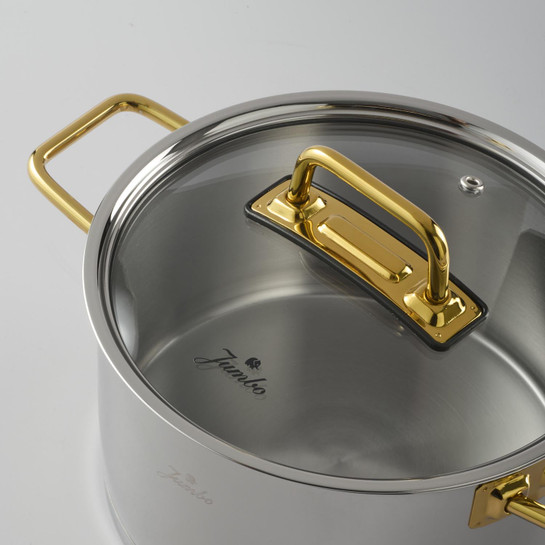 Jumbo Assos Midi 6 Parça Titanyum Gold Tencere Takımı
