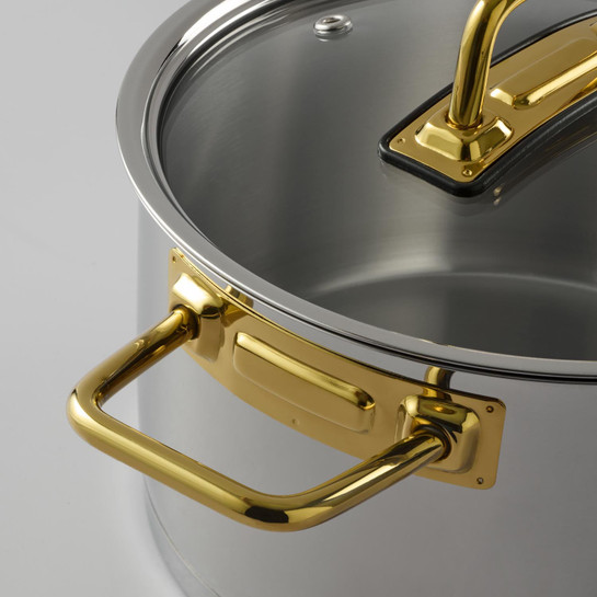 Jumbo Assos Midi 6 Parça Titanyum Gold Tencere Takımı