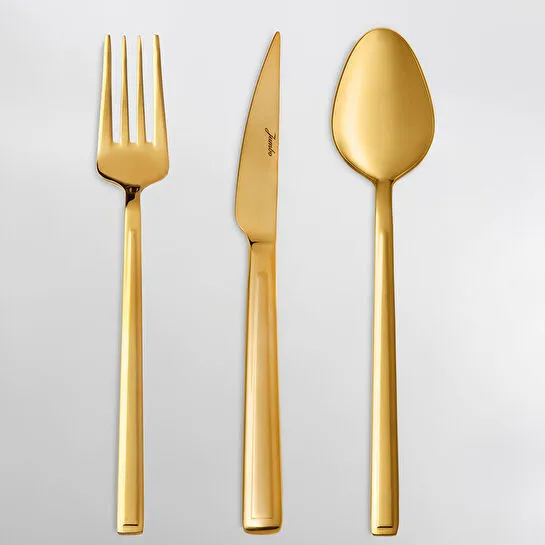 Jumbo Athena Titanyum Gold 6 Kişilik 18 Parça Çatal Kaşık Bıçak Takımı