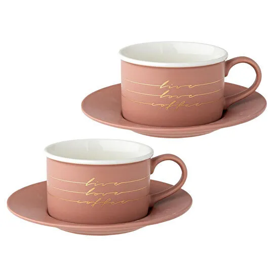 Jumbo Joy Pembe Çay Fincan Takımı