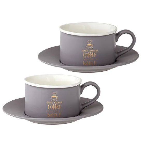 Jumbo Joy Grey Çay Fincan Takımı