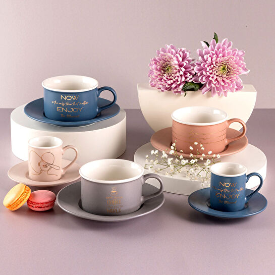 Jumbo Joy Grey Çay Fincan Takımı