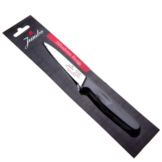 Jumbo Jumbo Practico Alman Çeliği Black Tırtıklı Soyma Bıçağı - 9cm