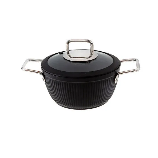 Jumbo Dublin Black İndüksiyon Tabanlı Derin Tencere 20 cm