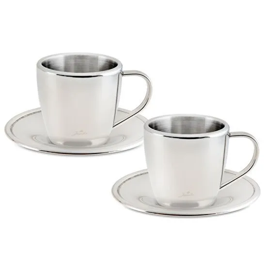 Jumbo Timeless Flat Double Wall 2 Kişilik Kahve Fincan Takımı