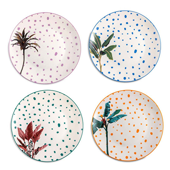 Jumbo Botanico 4'lü Pasta Tabağı 20 cm