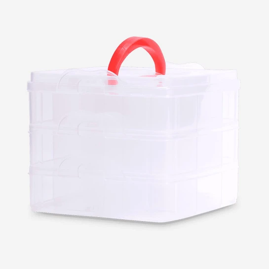 Flying Tiger Copenhagen Bölmeli Plastik Pembe Saklama Kutusu