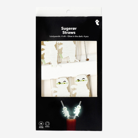 Flying Tiger Copenhagen 4'lü Karanlıkta Parlayan Mumyalı Pipet Seti