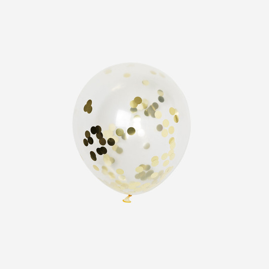 Flying Tiger Copenhagen 6'lı Gold Detaylı Konfetili Balon Seti