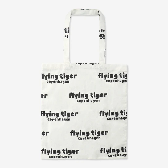 Flying Tiger Copenhagen Flying Tiger Copenhagen Logolu Bez Çanta