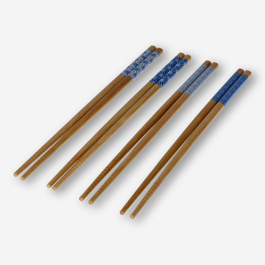 Flying Tiger Copenhagen 4'lü Mavi Bambu Chopstick Seti
