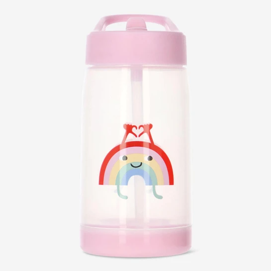 Flying Tiger Copenhagen Gökkuşağı Desenli Pembe Matara 420 ml