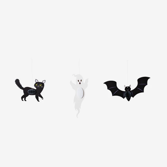 Flying Tiger Copenhagen Halloween Temalı 3'lü Petek Süs Seti