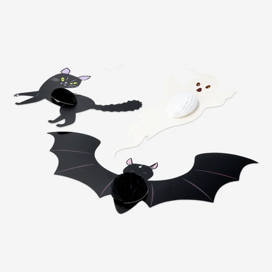 Flying Tiger Copenhagen Halloween Temalı 3'lü Petek Süs Seti