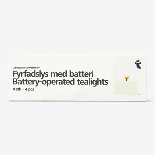 Flying Tiger Copenhagen 4'lü Beyaz LED Işklı Mum Seti