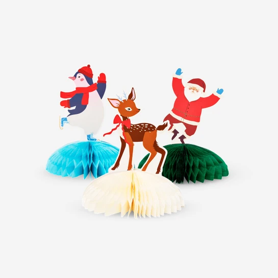 Flying Tiger Copenhagen Yılbaşı Figürlü Kağıt Masa Süsü Seti