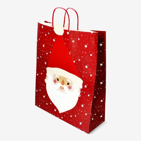 Flying Tiger Copenhagen Noel Baba Desenli Kırmızı Hediye Çantası