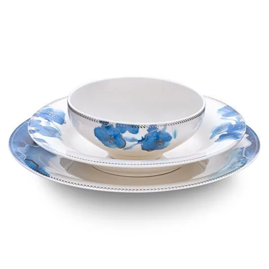 Jumbo Blue Garden 24 Parça 6 Kişilik Yemek Takımı