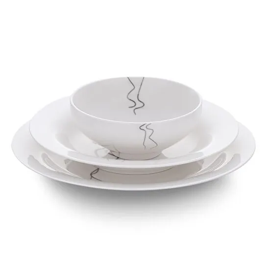 Jumbo Efect Platin 60 Parça 12 Kişilik Platin Yemek Takımı