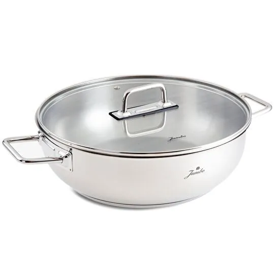 Jumbo Elya Çelik İndüksiyon Tabanlı Basık Tencere 30 cm