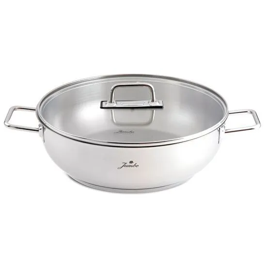 Jumbo Elya Çelik İndüksiyon Tabanlı Basık Tencere 30 cm