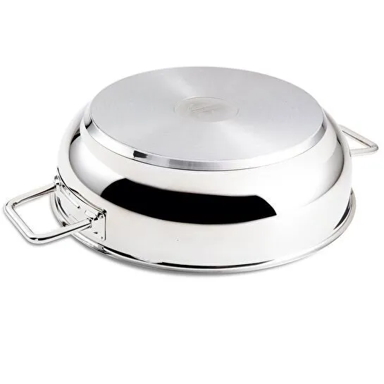 Jumbo Elya Çelik İndüksiyon Tabanlı Basık Tencere 30 cm