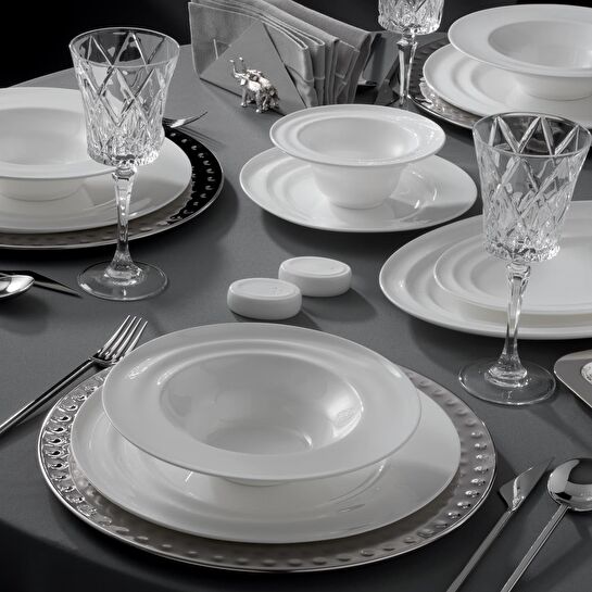 Jumbo Aqua Beyaz 58 Parça 12 Kişilik Yemek Takımı