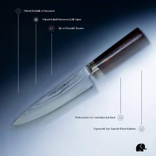 Jumbo Miyaki Damascus Çelik Bıçak 18 cm