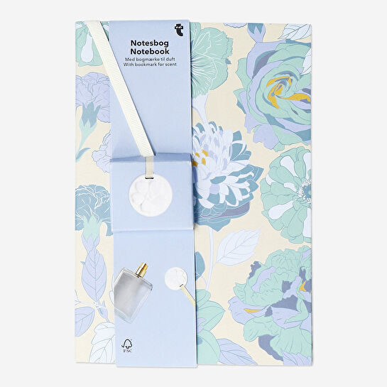 Flying Tiger Copenhagen Mavi Çiçek Desenli ve Kokulu Ayraçlı Defter