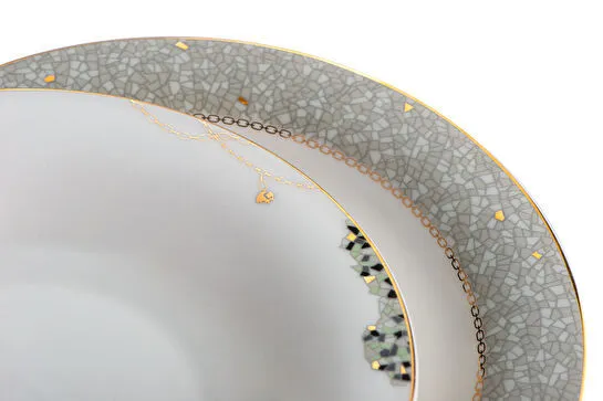 Jumbo Janti Gri 60 Parça 12 Kişilik Yemek Takımı