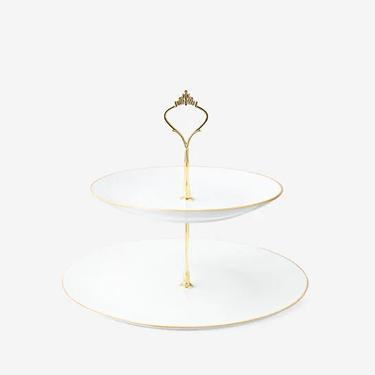 Flying Tiger Copenhagen Gold Detaylı 2 Katlı Servislik