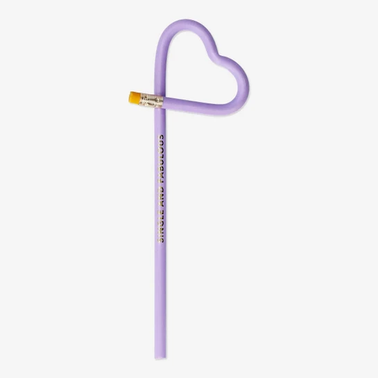 Flying Tiger Copenhagen Kalp Şekilli Mor Kurşun Kalem 17 cm