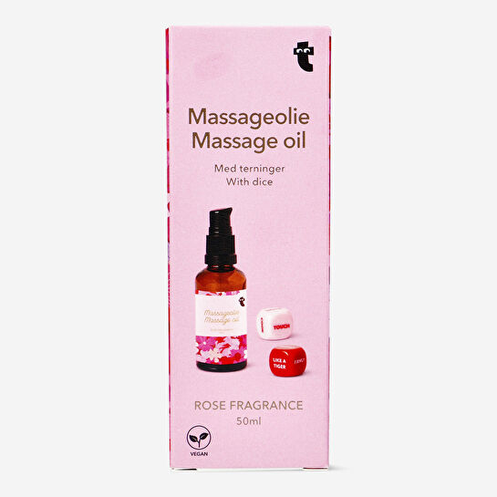 Flying Tiger Copenhagen Gül Masaj Yağı 50 ml ve Zar Seti