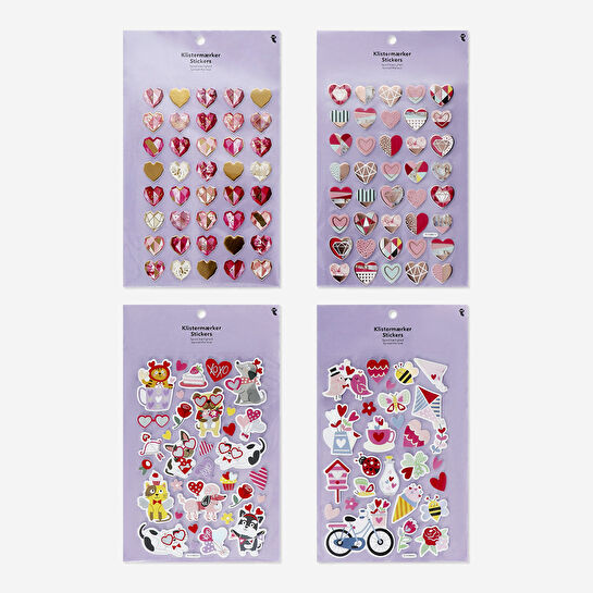 Flying Tiger Copenhagen Sevgi Temalı Dokulu Sticker Seti