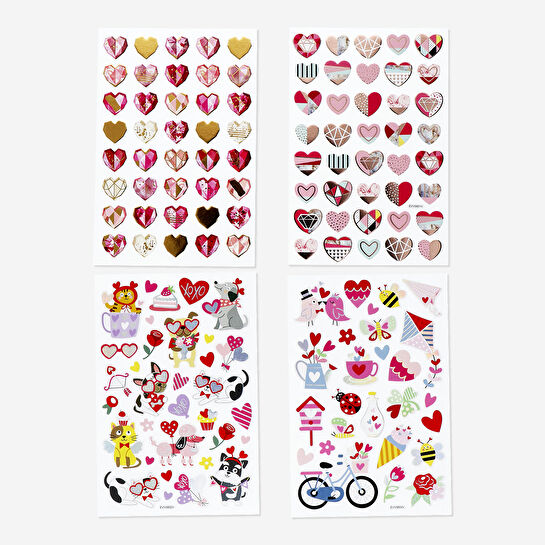 Flying Tiger Copenhagen Sevgi Temalı Dokulu Sticker Seti