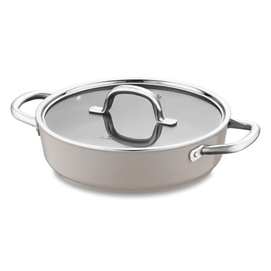 Jumbo Swiss Crystal Bej İndüksiyon Tabanlı Karnıyarık Tenceresi 24 cm