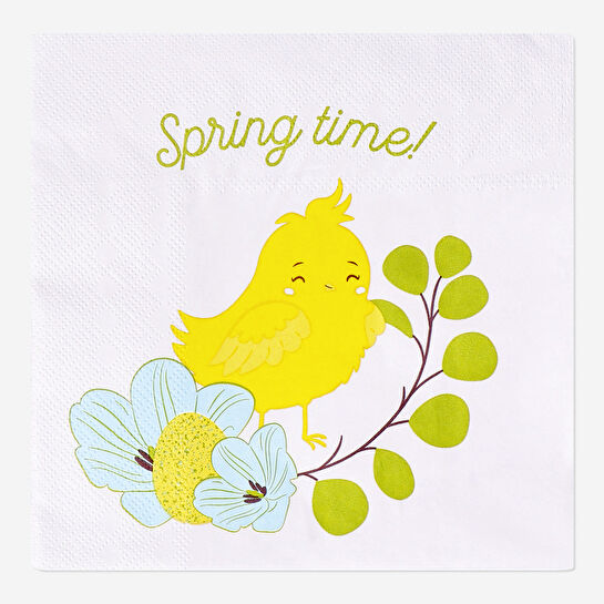 Flying Tiger Copenhagen 16'lı Kuş Desenli Pembe Peçete 16,5 cm x 16,5 cm