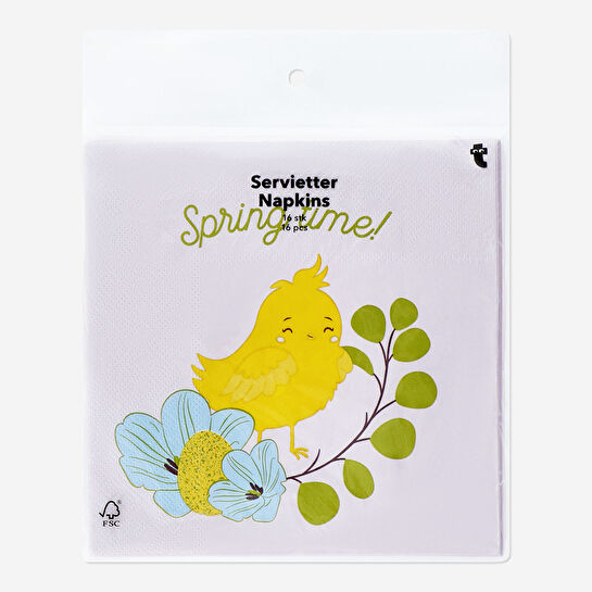 Flying Tiger Copenhagen 16'lı Kuş Desenli Pembe Peçete 16,5 cm x 16,5 cm