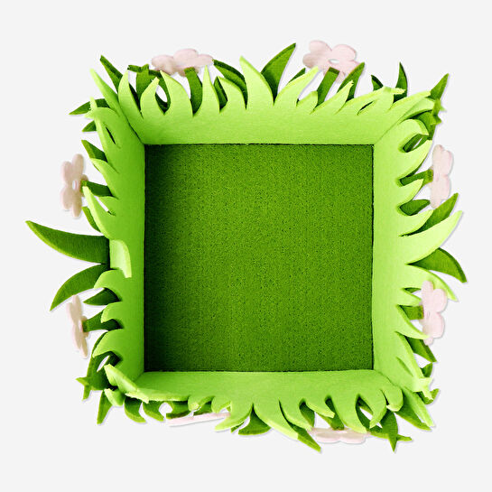 Flying Tiger Copenhagen Pembe Çiçekli Yeşil Büyük Keçe Sepet