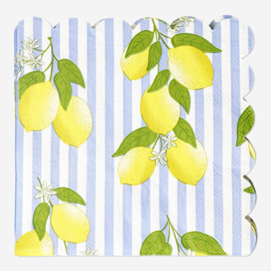Flying Tiger Copenhagen 16'lı Limon Desenli Çizgili Peçete 16,5 cm x 16,5 cm
