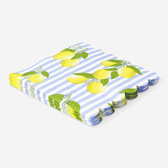 Flying Tiger Copenhagen 16'lı Limon Desenli Çizgili Peçete 16,5 cm x 16,5 cm
