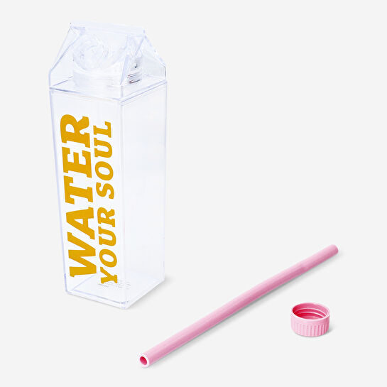 Flying Tiger Copenhagen Pipetli Şeffaf Süt Kutusu 500 ml