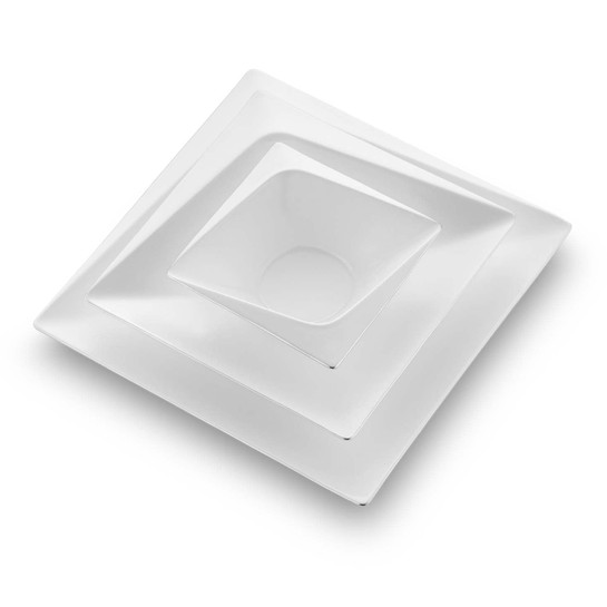 Jumbo Fold Platin 58 Parça 12 Kişilik Kare Yemek Takımı