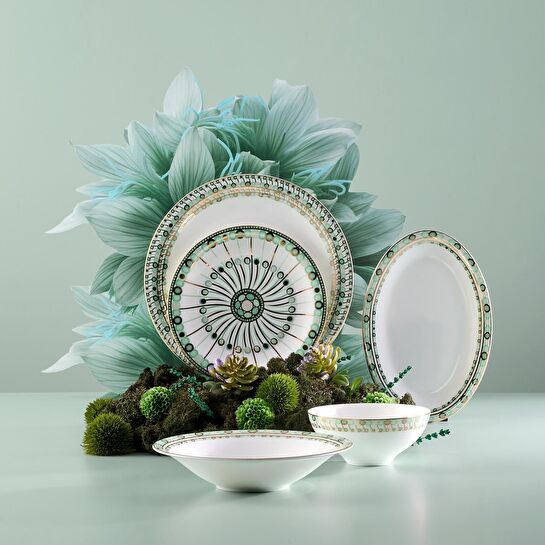 Jumbo Green Glamor 58 Parça 12 Kişilik Yemek Takımı