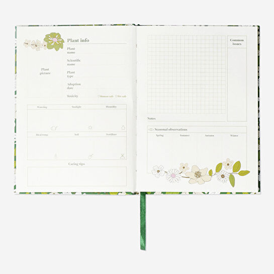 Flying Tiger Copenhagen Çiçek Desenli Yeşil B6 Bitki Günlüğü