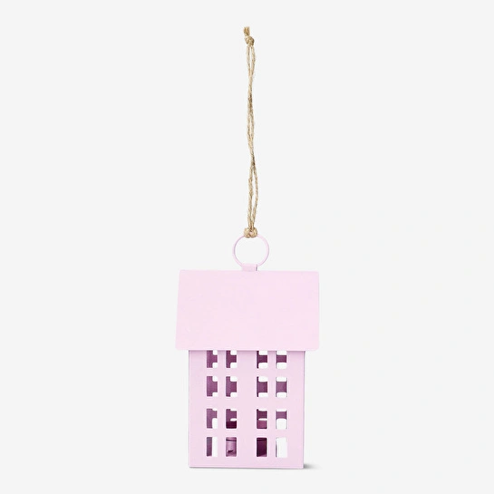 Flying Tiger Copenhagen Pembe Ev Şeklinde Askılı Metal Fener