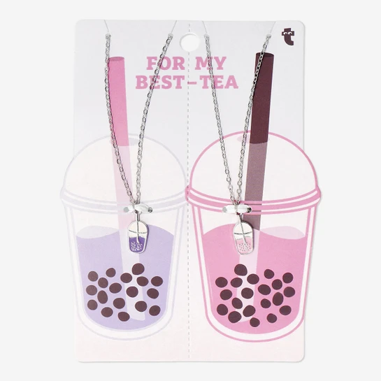 Flying Tiger Copenhagen 2'li Bubble Tea Detaylı Arkadaşlık Kolyesi Seti