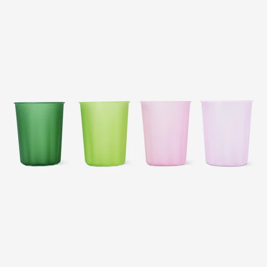 Flying Tiger Copenhagen 4'lü Çok Renkli Mat Plastik Bardak Seti